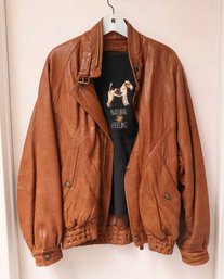 Vintage Leather Coat/jacket - 'Natural Feeling'