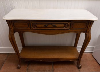 French Provincial Marble Top Sofa Table