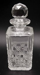 Vintage Cut Crystal Decanter With Faceted Stopper