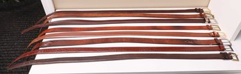 Designer Leather Belts - 8 Total - Please See All Photos For Sizes & Brands Listed