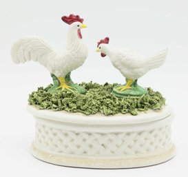 Vintage Ceramic Chicken Trinket Box