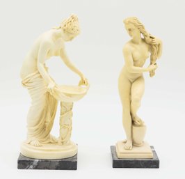 G. Ruggeri Sculptures W/ Marble Base - Made In Italy
