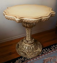 Vintage Hollywood Regency Italian Marble Serpentine Side/End Table