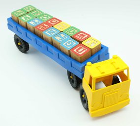 VINTAGE Playskool ABC Block Express Toy Blocks Truck