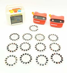 Vintage Tyco Toys View-Master 3D Red With Orange Lever Pair - Reel Slides Lot Of 13 -Vintage TOMY Bring Along