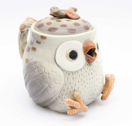 Fitz And Floyd Owl Cookie Jar, And A Near Crouching Jar Also