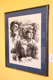 ARTIST PROOF'Man And Girl' Sandu Liberman Romanian/Israeli (1923-1977) Circa 1970 Lithograph, Signed A/P