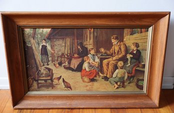 Oringinal Framed By ALBERT SAMUEL ANKER GRANDFATHER TELLING A STORY - Board