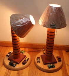 Pair Of Mid-Century Art Lamps - Damage Photographed