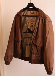 Vintage Members Only Great Horizon Brown Leather Bomber Jacket Men's Size 42L