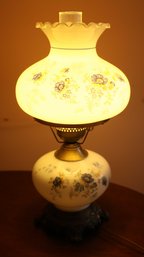 Victorian Electrified Milk Glass Oil Lamp