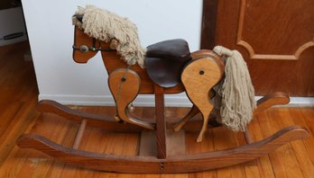 Vintage Wooden Rocking Horse Solid Wood Rocking Horse