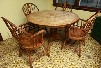 Oak Breakfast Dining Table & 4 Chairs