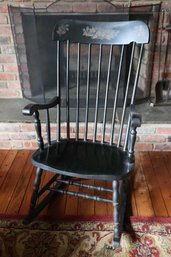 Vintage Black Wooden Rocking Chair