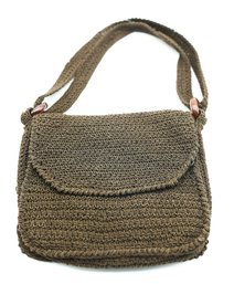 The Sak Crochet Brown Knit Shoulder Bag Tote Boho Crossbody Purse