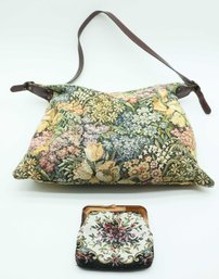 Floral Pattern Hobo Bag &  Wallet