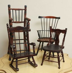Vintage Doll Size Fan-Back Windsor Chairs