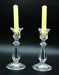 Cut Glass Candlestick Holders