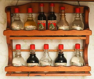 Vintage Wooden Spice Rack 2 Shelfs