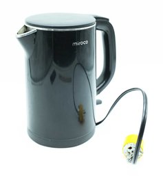 Miroco 1.5 Liter Double Wall Quiet Quick Electric Kettle Black