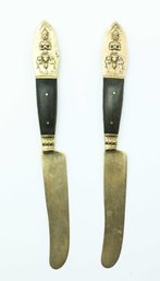 Midcentury Siam Bronzeware And Teak Wood Flatware Made In Thailand