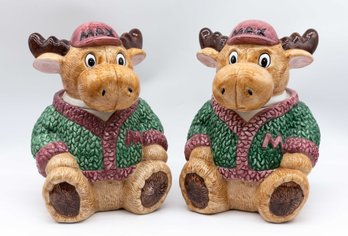 Vintage Moose Cookie Jar By Linens N Things Set Of 2