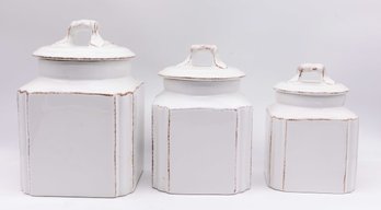 Vintage Canister Set With Lid Set Of 3