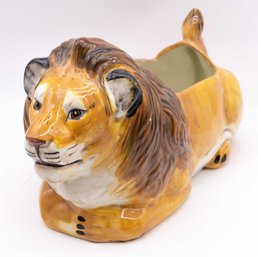 Vintage Ceramic Lion Planter