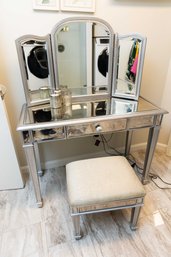 Pier 1 Imports Mirrored Vanity With Vanity Bench