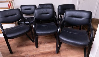 Black Office Chairs, Lot Of 6