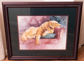 Golden Retriever Art By Shipman With Frame