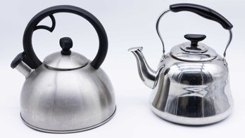 Stainless Steel Tea Kettle, Lot Of 2