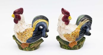 New Classic Solutions Ceramic Rooster Salt & Pepper Shakers In Box