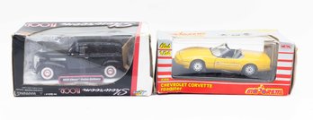 Majorette Club 1/24 Diecast Chevrolet Corvette Roadster Yellow & JADA SHOWROOM FLOOR 1939 CHEVY SEDAN DELIVERY