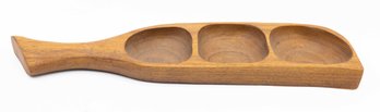 Teak Serving Tray Danish Mid Century Modern Bowl Teak Snack Dish Leaf Appetizers Tray - Rare