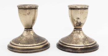 Vintage Sterling Weighted Candle Stick Holders