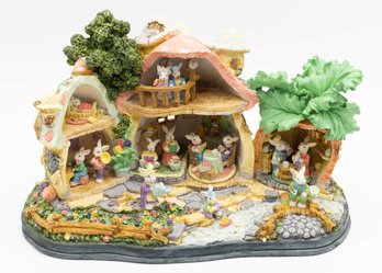 Hand Painted - Hand Crafted Easter Village In Original Box