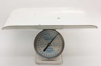 Vintage, 1950s, WORKING, Nursery Scale, American Family, White, 25 Pounds, Farmhouse Scale, Baby Scale, Baby S