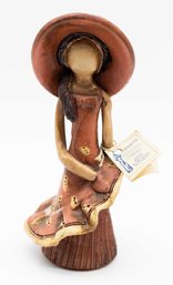 Handcrafted Clay Figurine Labeled With 'Artesania' From The Workshop 'Mery.'