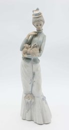 Vintage Lladro Figurine. 'A Walk With The Dog.' This Vintage Figurine Is A Woman With Her Pekingese