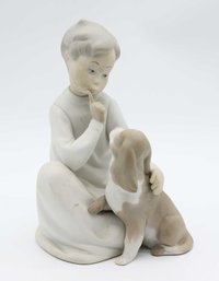 LLadro Girl Quieting Puppy