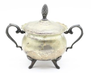 English Silver MFG Corp Silver Plated Footed Sugar Bowl With Lid