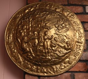 Vintage Decorative Wall Art, Victorian England Embossed Copper Metal Wall Hanging