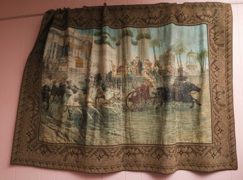 19th Century Italian Hand-painted Canvas Wall Hanging