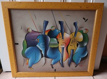 Oil On Canvas Signed - Musicians