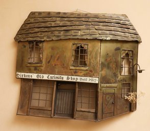 DICKENS 'OLD CURIOSITY SHOP BUILT 1567' HAND MADE METAL REPLICA WALL HOME DECOR