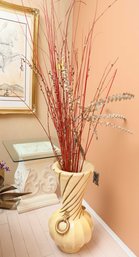 Large Decorative Vase, Dogwood Stems Included - Home Decor