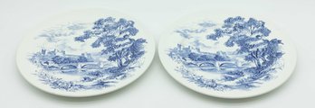 12' Oval Serving Platter Countryside Blue By WEDGWOOD - Set Of 2