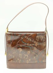 Calja Genuine Leather Handcrafted In Italy Horse Tooled Embossed Women Purse