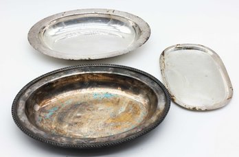 Collection Of Vintage Silver-Plated Serving Trays - See Description For More Info